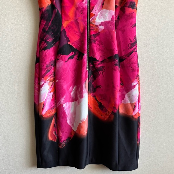 Calvin Klein floral Bodycon Dress - Sz 14 - Picture 7 of 11